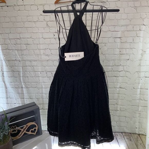 Rodarte Black Lace Goth Prom Punk Halter Dress 9 - Picture 4 of 7